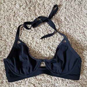 Miss Mandalay Black Halter Underwire Bikini Top 34DD